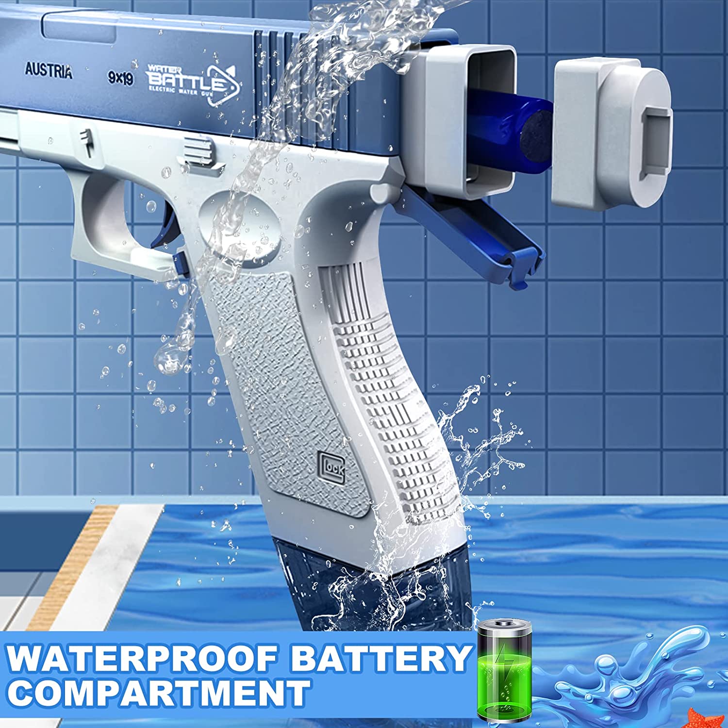 AquaGlock™ - Elektrische Wasserpistole